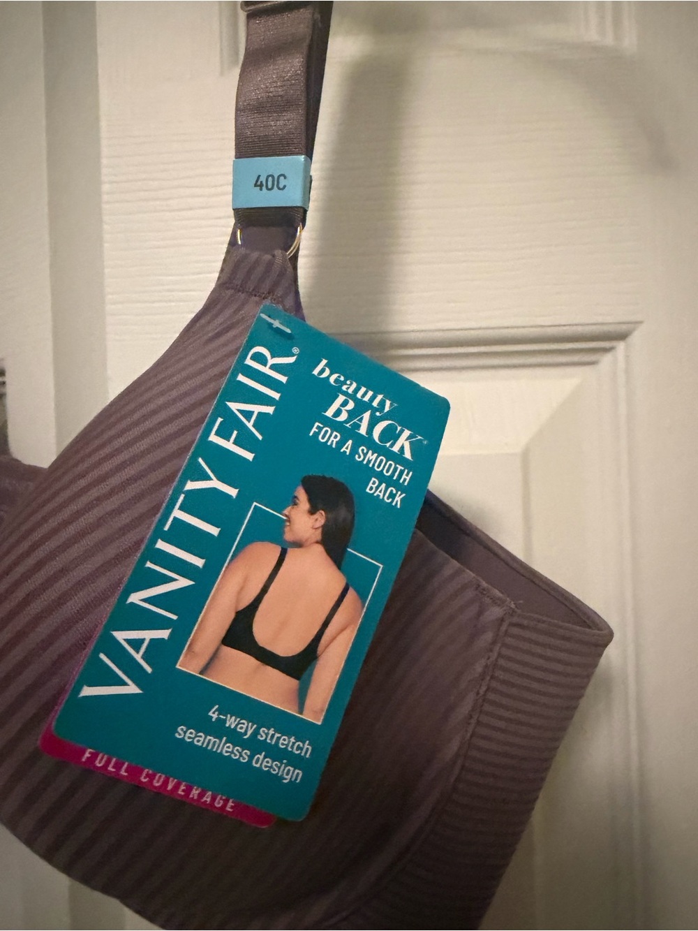 Vanity Fair Full Coverage Smooth-Back Bra in Taupe Gray